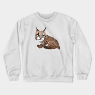 Cute Bobcat Drawing Crewneck Sweatshirt